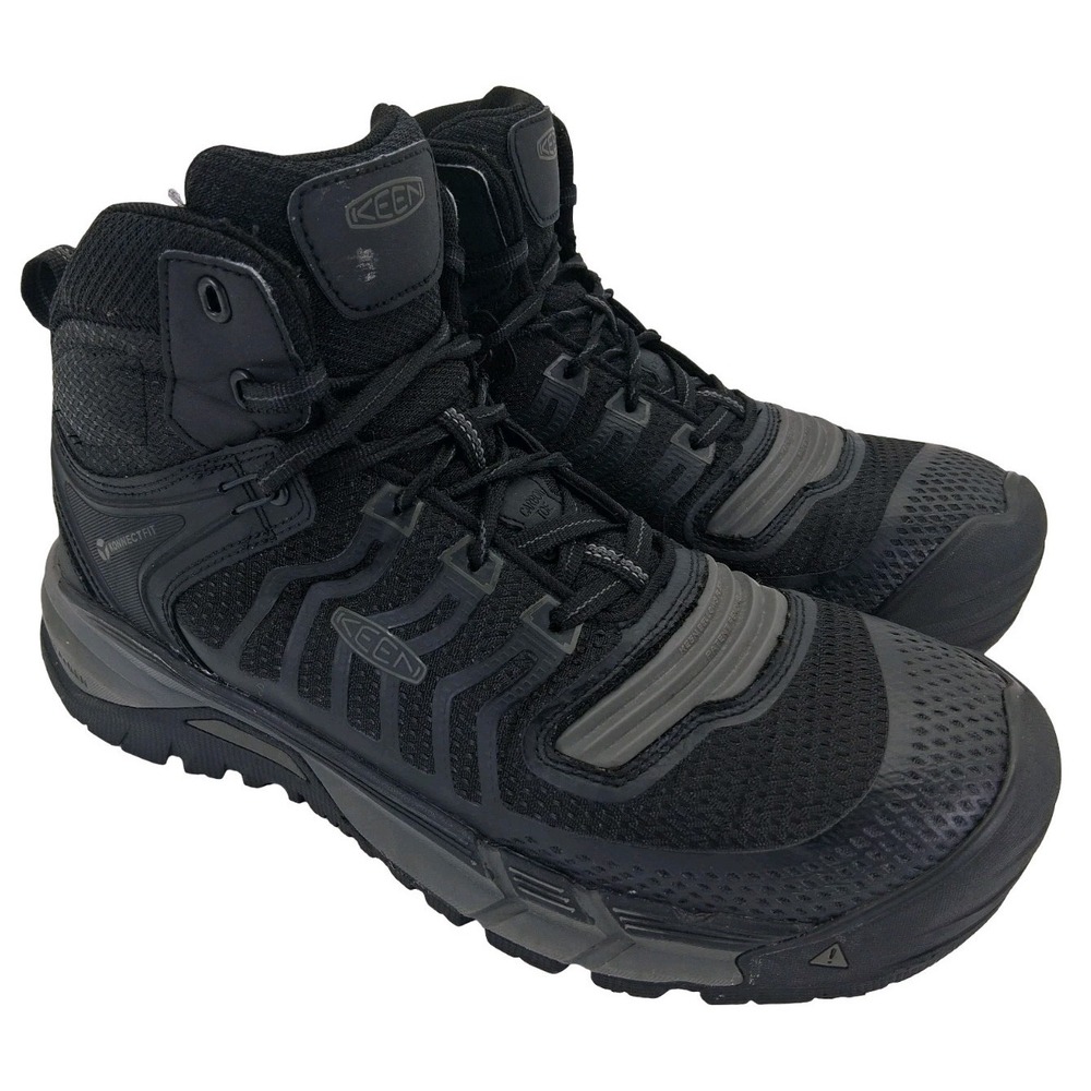 Keen Utility Boots Mens Size 12 Black Carbon Fiber Toe Safety Work Ankle Lace Up